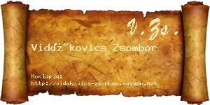 Vidákovics Zsombor névjegykártya